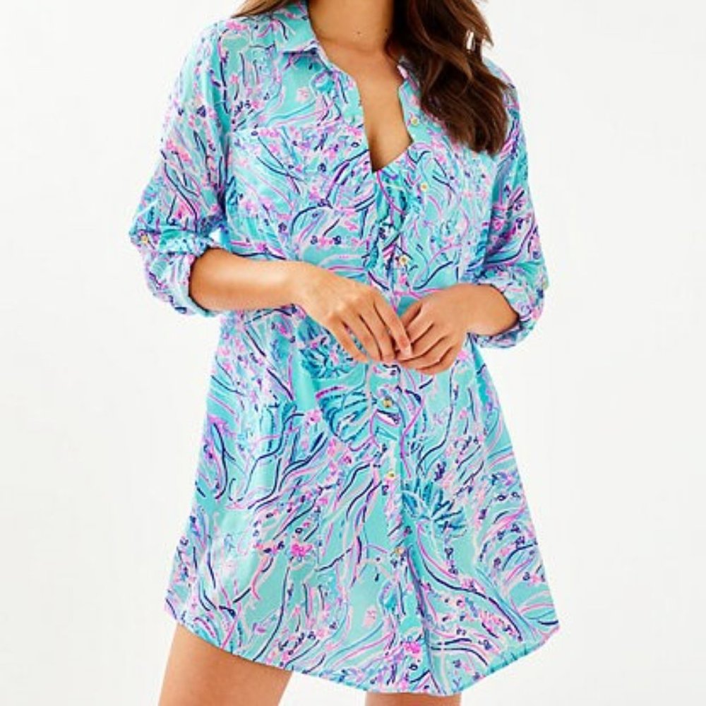 NWOT Lilly Pulitzer Natalie Shirtdress Cover-Up